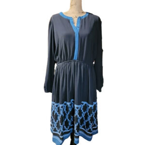 Lane Bryant Navy Geometric Print Dress. Size 14. Good used condition.